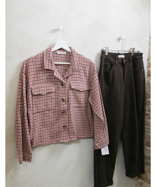 CAMISA DOS BOLSOS CUADROS ROSE 2