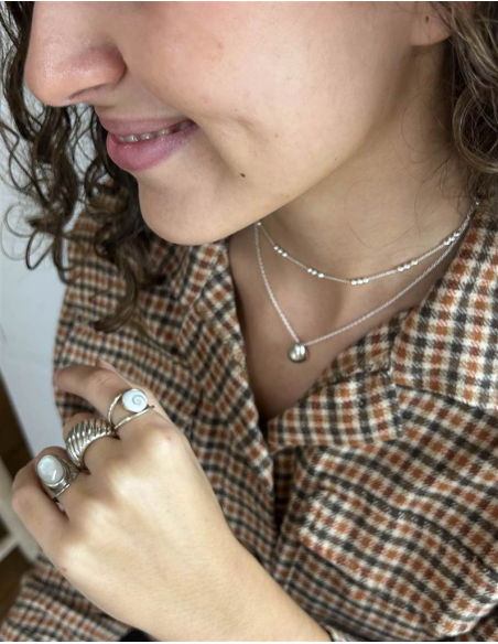 CADENA BOLITAS LISBOA PLATA