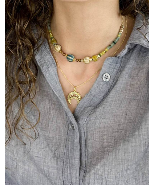 COLGANTE  LUNA BOHO ORO