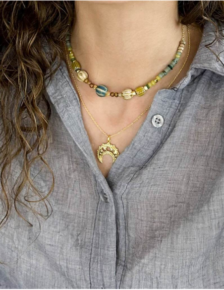 COLGANTE  LUNA BOHO ORO