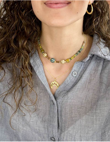 COLGANTE  LUNA BOHO ORO