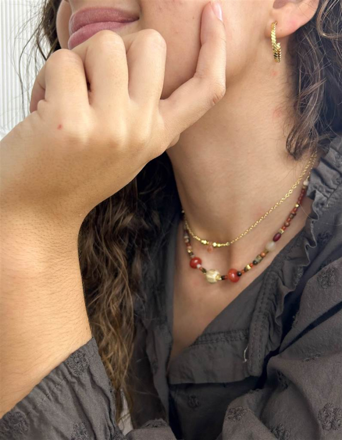 COLGANTE CORNALINA Y OJO DE BUEY