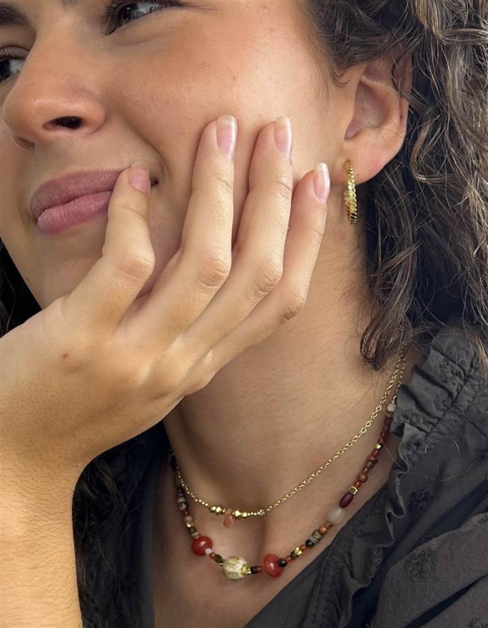 COLGANTE CORNALINA Y OJO DE BUEY