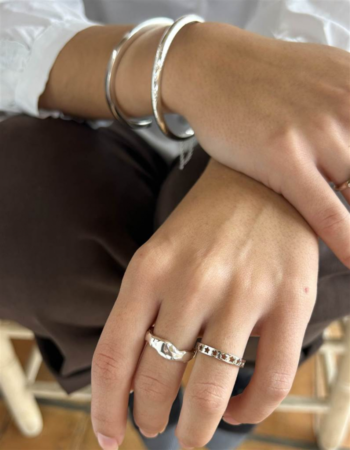 ANILLO ESTRELLAS PLATA