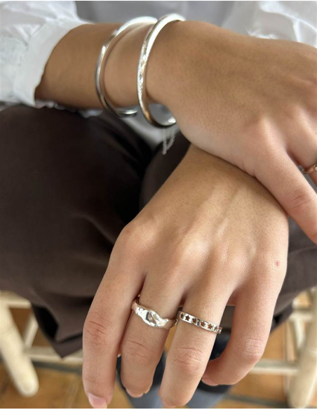 ANILLO ESTRELLAS PLATA