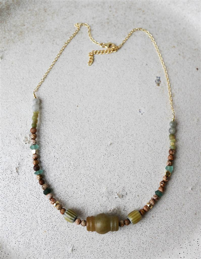 COLGANTE JADE Y OJO DE BUEY