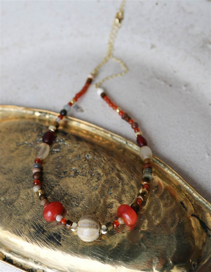 COLGANTE CORNALINA Y OJO DE BUEY