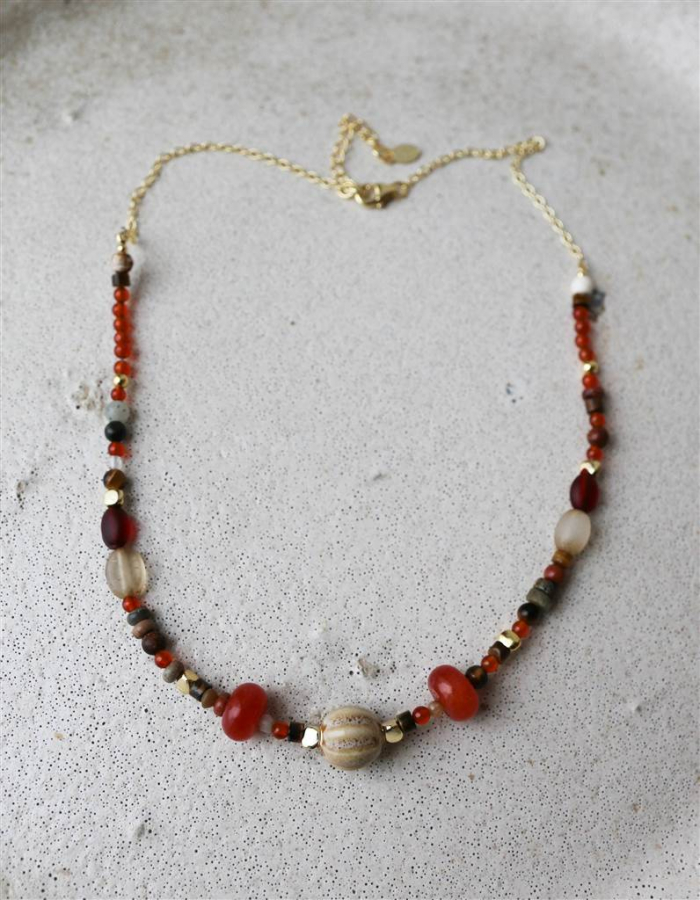 COLGANTE CORNALINA Y OJO DE BUEY