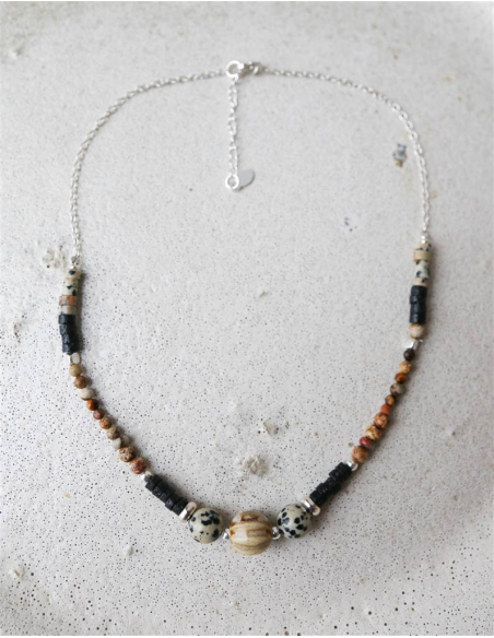 COLGANTE DÁLMATA Y CERÁMICA PLATA