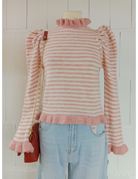 JERSEY ROSA ANTICA RAYAS