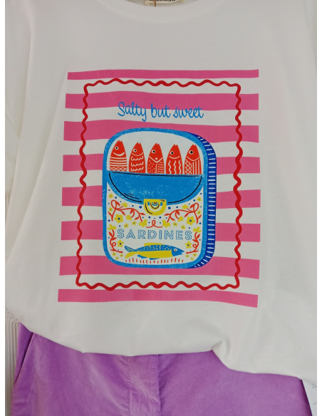 CAMISETA SARDINA BLANCA
