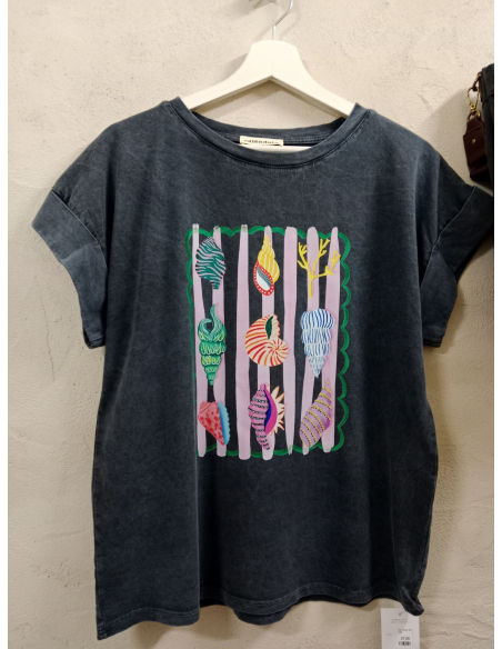 CAMISETA CARACOLAS AZUL