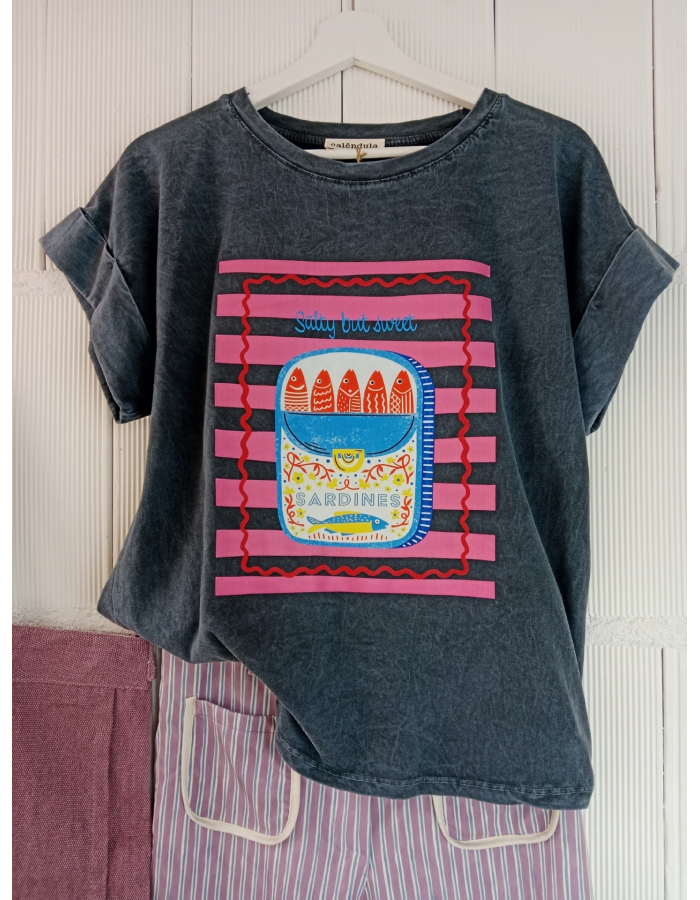 CAMISETA SARDINA  AZUL