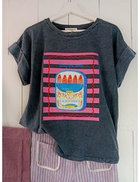 CAMISETA SARDINA  AZUL