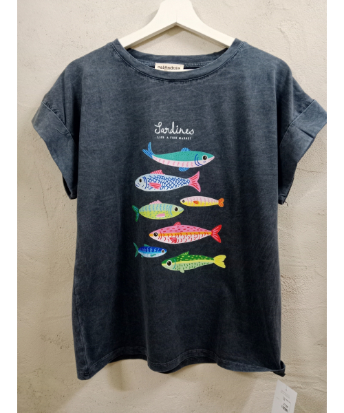 CAMISETA FAMILIA SARDINAS AZUL