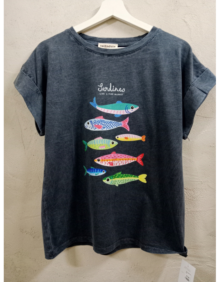 CAMISETA FAMILIA SARDINAS AZUL
