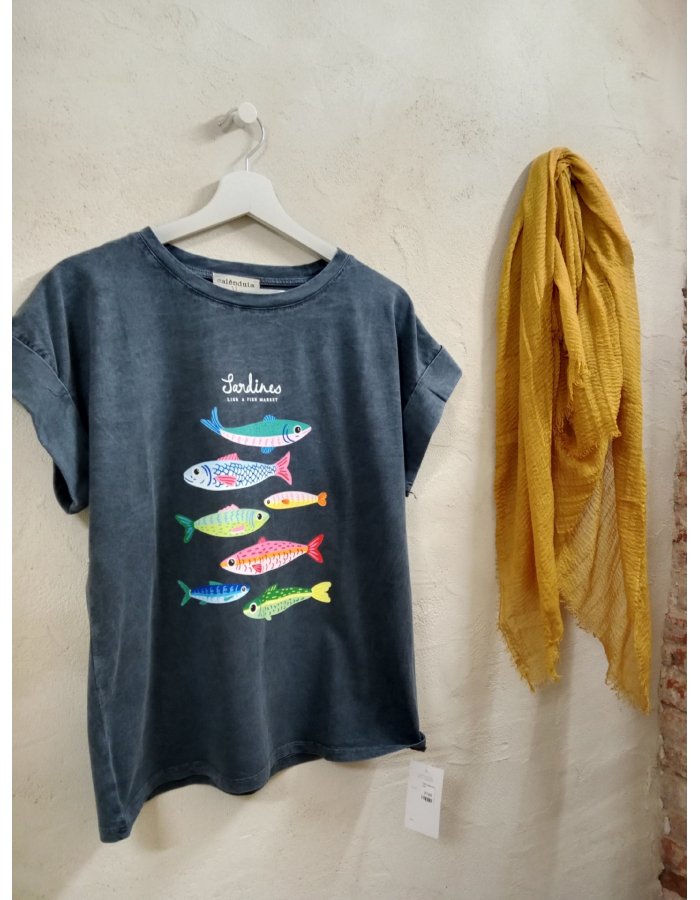 CAMISETA FAMILIA SARDINAS AZUL