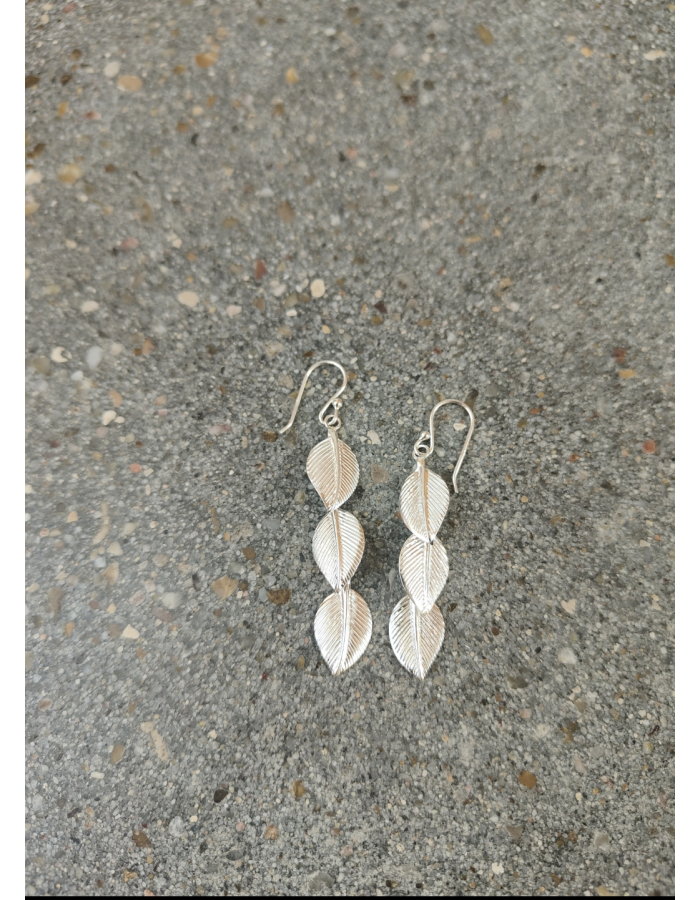 PENDIENTES HOJITAS PLATA