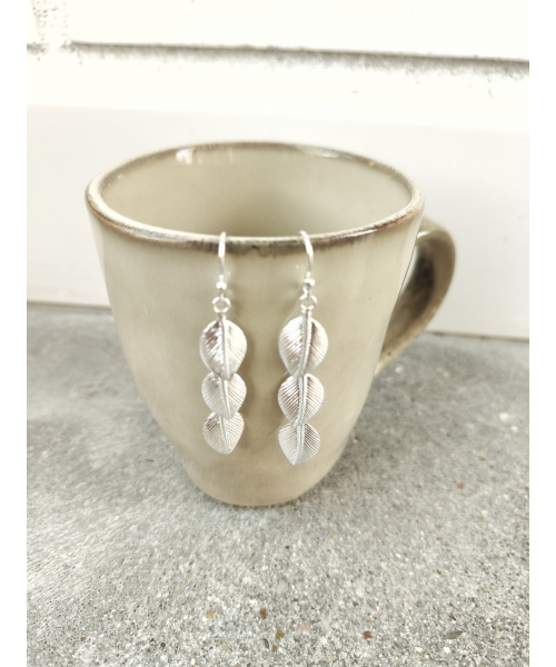 PENDIENTES HOJITAS PLATA 2