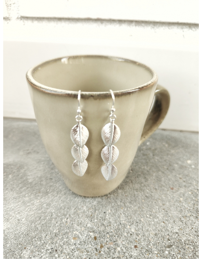 PENDIENTES HOJITAS PLATA