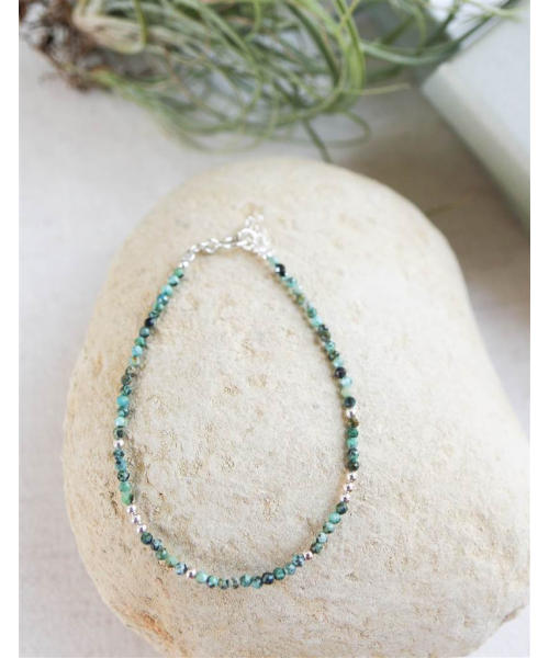 PULSERA  BOLITAS TURQUESA