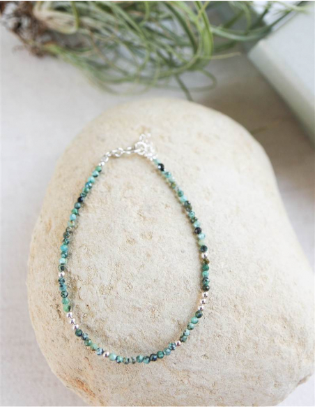 PULSERA  BOLITAS TURQUESA