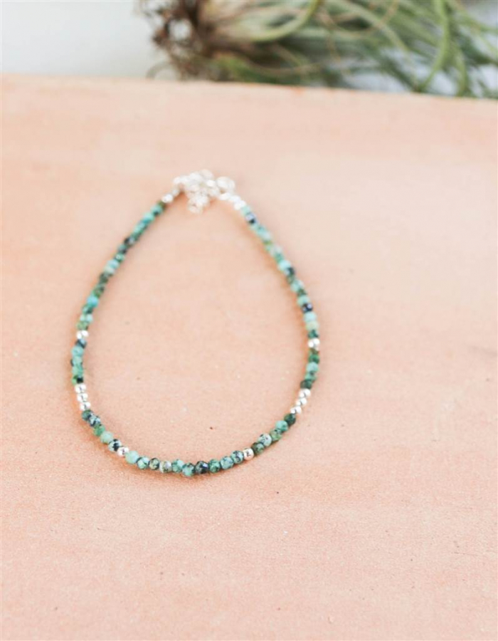 PULSERA  BOLITAS TURQUESA