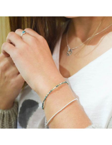 PULSERA  BOLITAS TURQUESA