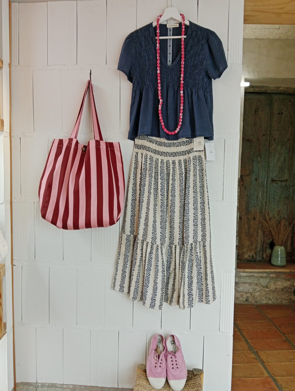 BOLSO STRIPES ROSES
