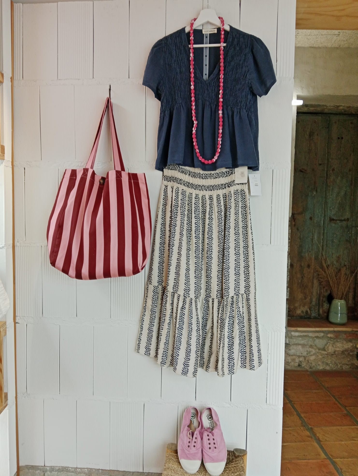 BOLSO STRIPES ROSES