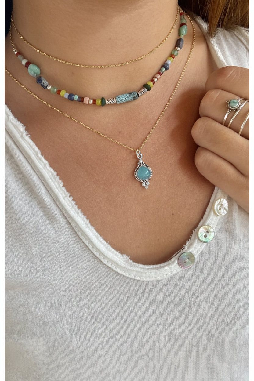 COLGANTE ETER CALCEDONIA AZUL