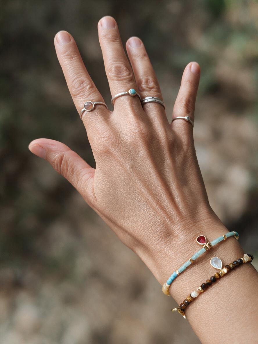 PULSERA AMAZONITA Y CALCEDONIA AMARILLA