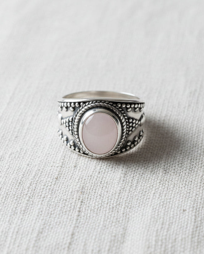 ANILLO ALBA DE  CUARZO ROSA
