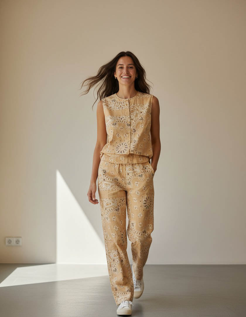 PANTALÓN BANDANA  AMARILLO
