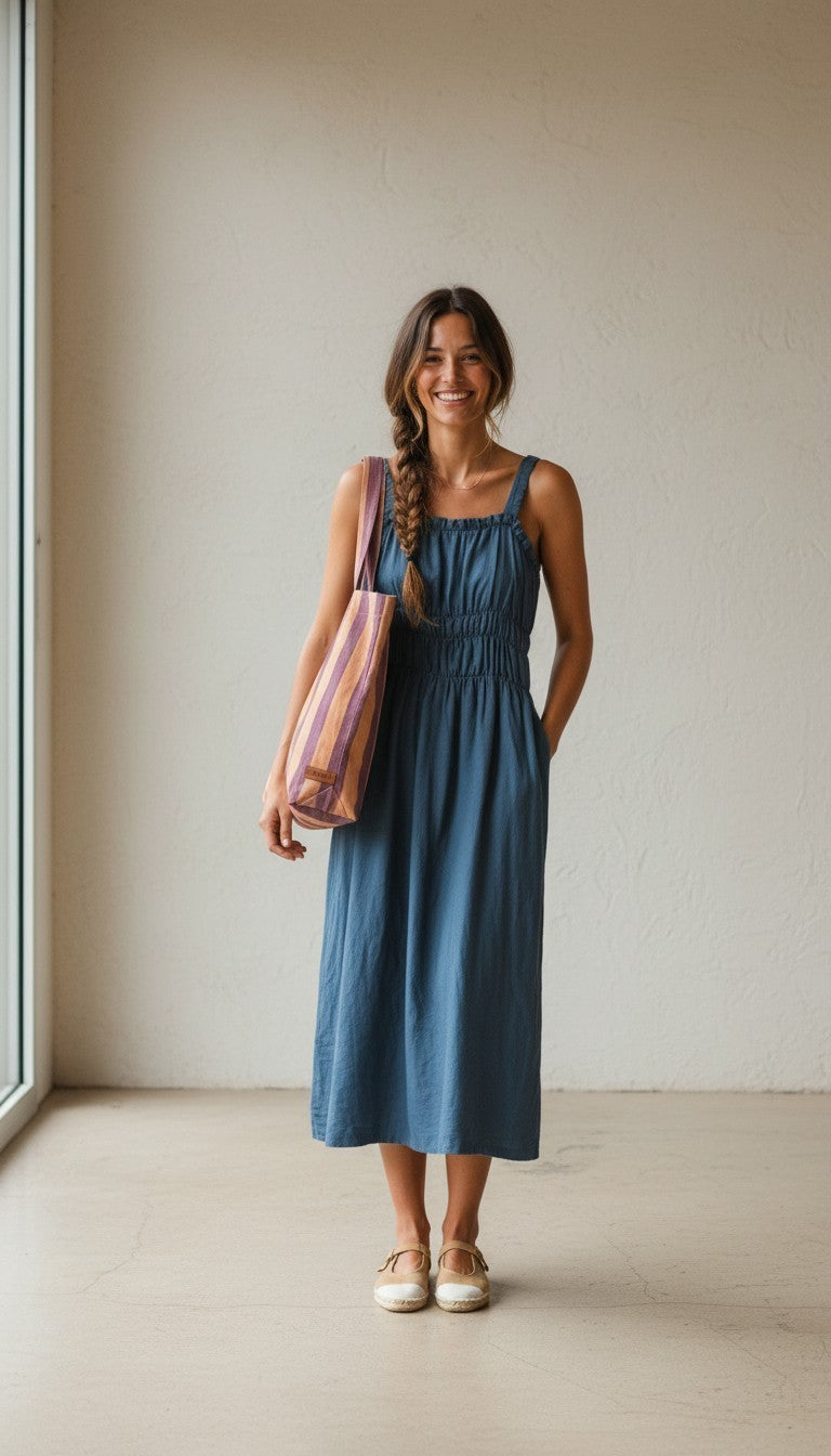 VESTIDO TRIGO AZUL