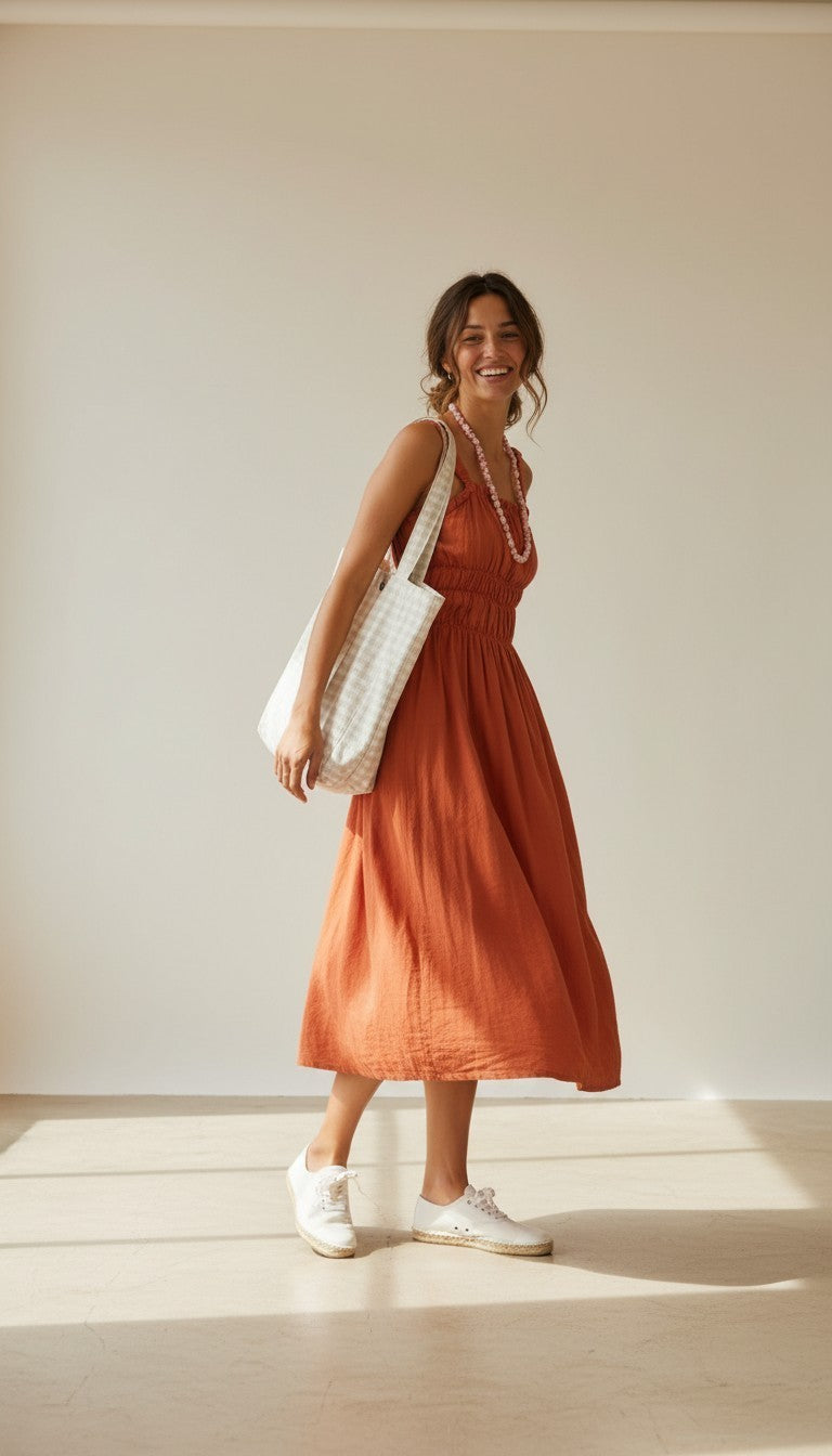 VESTIDO TRIGO TEJA