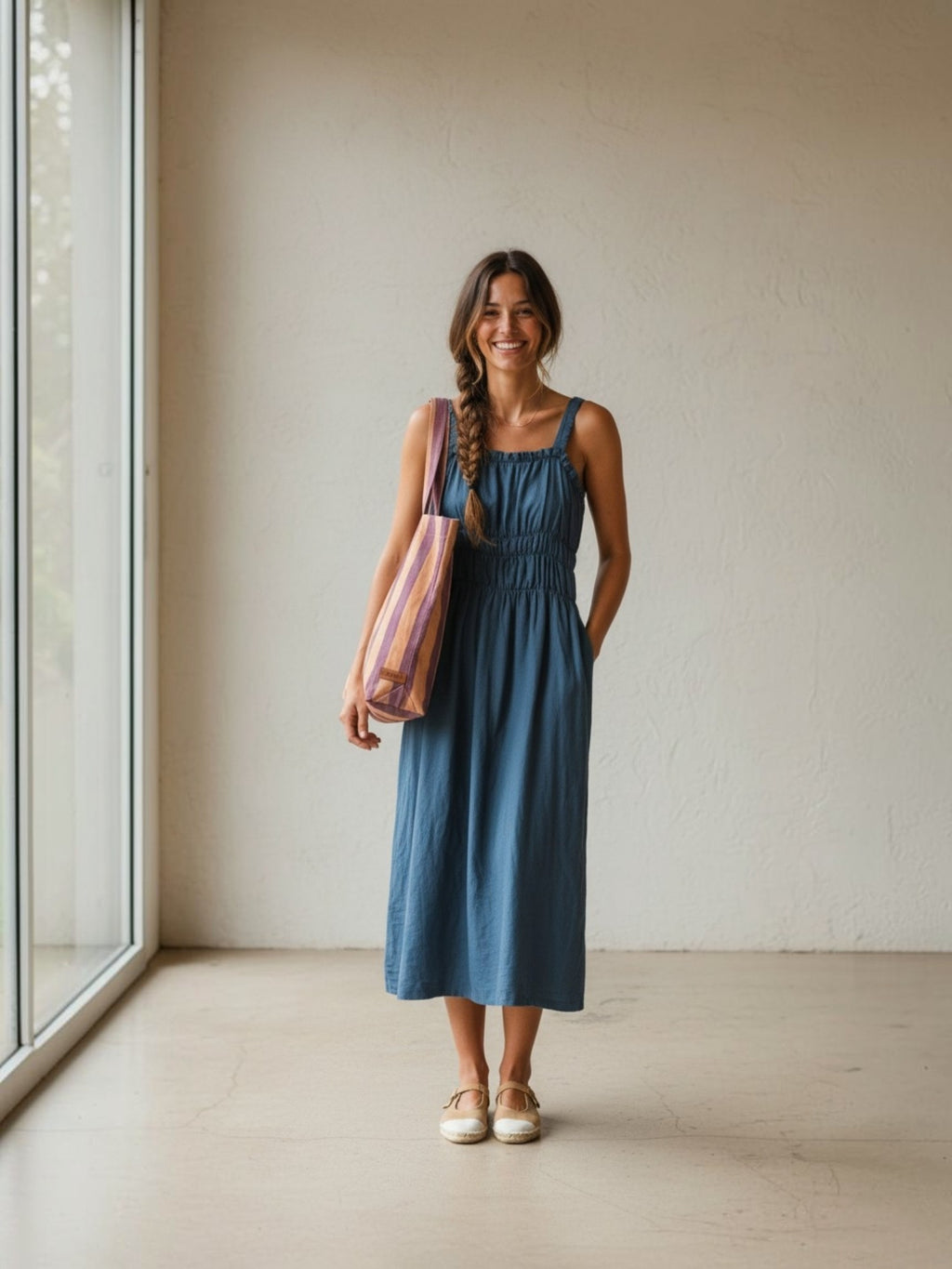 VESTIDO TRIGO AZUL