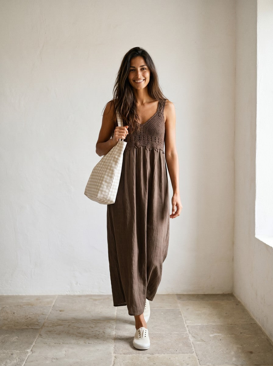 VESTIDO CROCHET CHOCOLATE