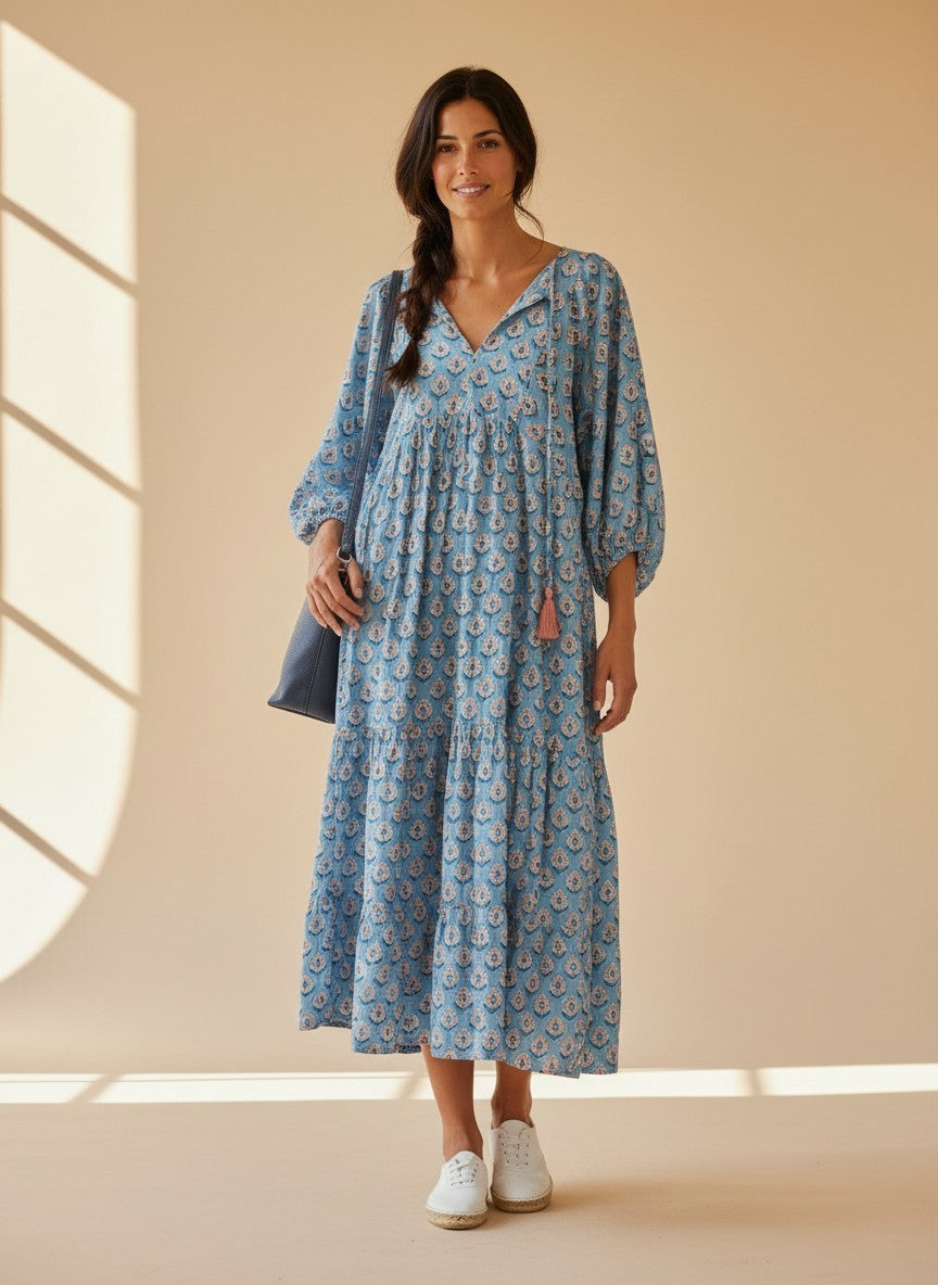 VESTIDO JARDÍN AZUL