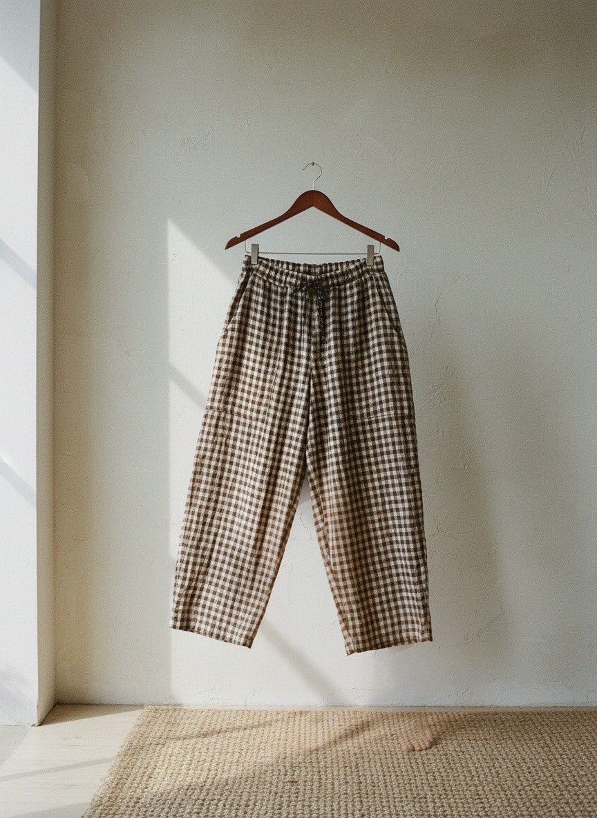 PANTALÓN CUADROS CAFÉ