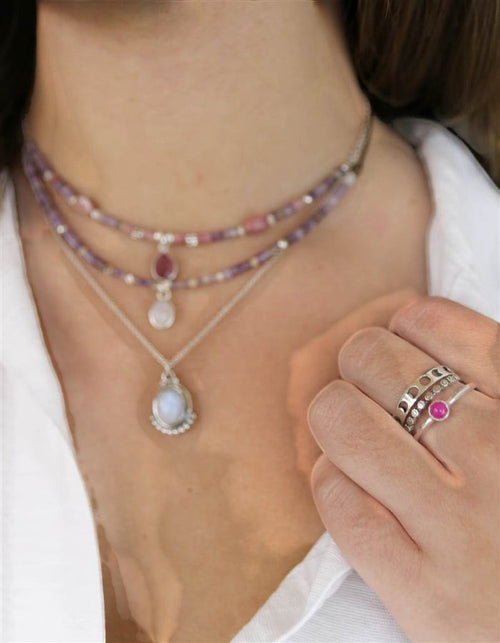 ANILLO  ÁGATA FUCSIA