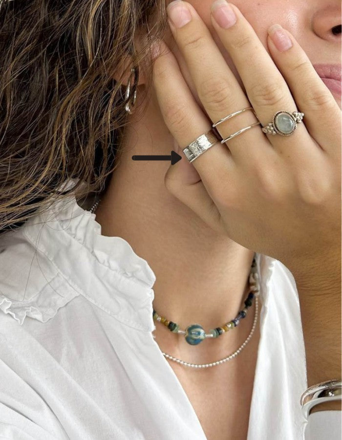 ANILLO TROQUELADO PLATA