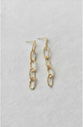 Pendientes Vega Oro de Calendula-shop en plata de ley 925 con baño de oro y diseño de cinco eslabones martillados.