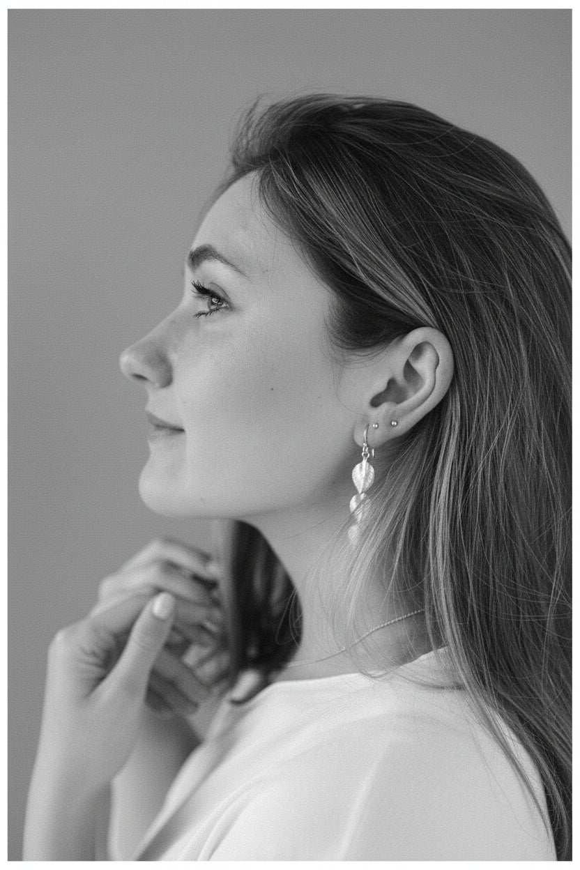 PENDIENTES HOJITAS PLATA
