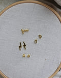 PENDIENTES  LUNAS, BOLITAS, RAYOS ORO