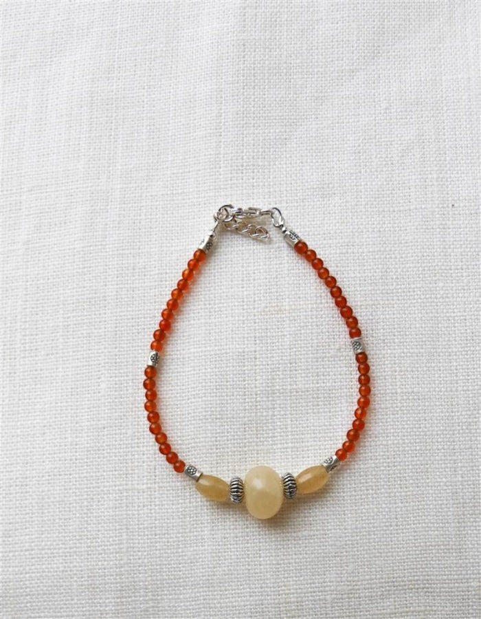 PULSERA CORNALINA PLATA