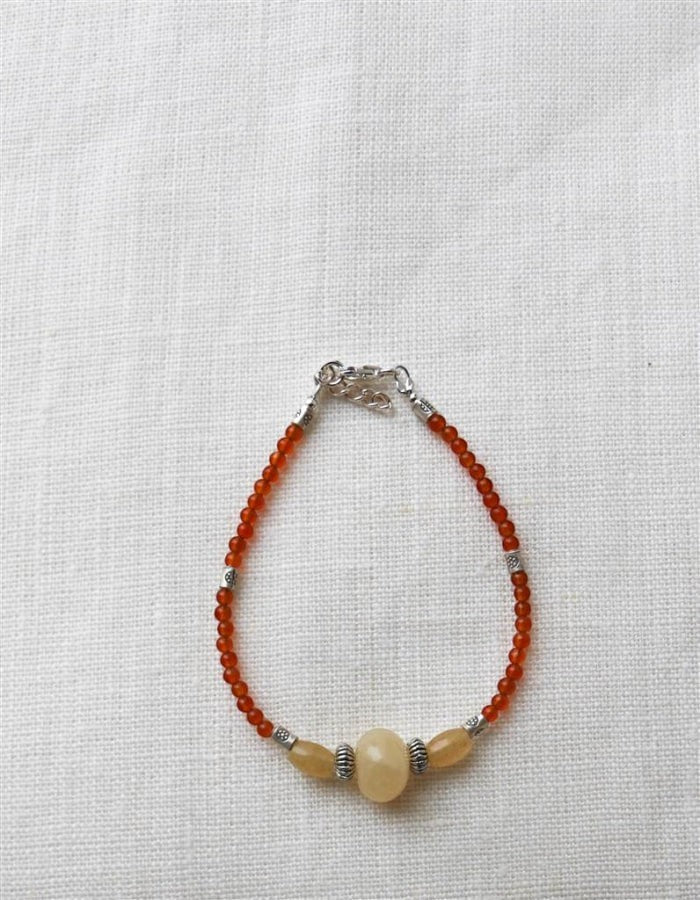 PULSERA CORNALINA PLATA