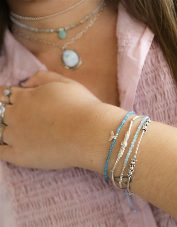 PULSERA BALLENITA Y PIEDRAS NATURALES