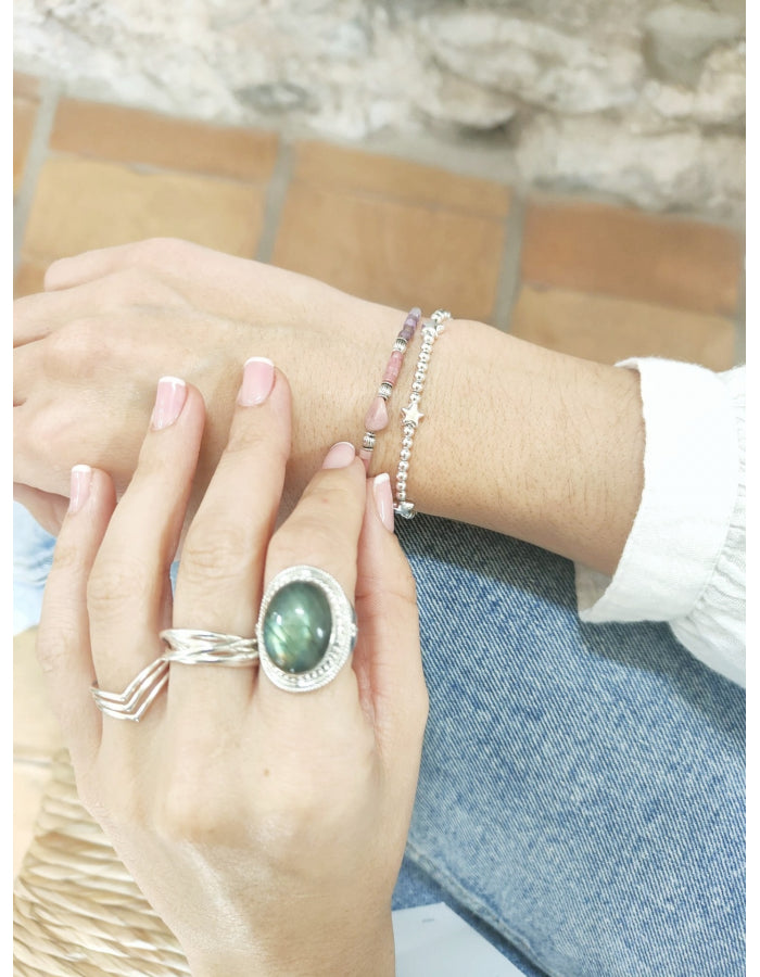 PULSERA RODOCROSITA Y AMATISTA