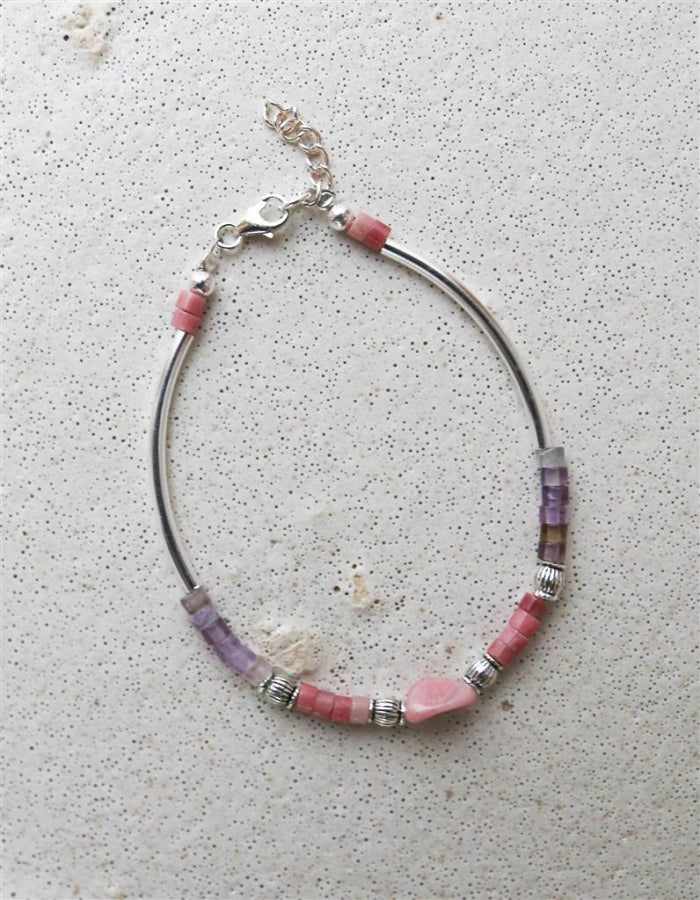 PULSERA RODOCROSITA Y AMATISTA